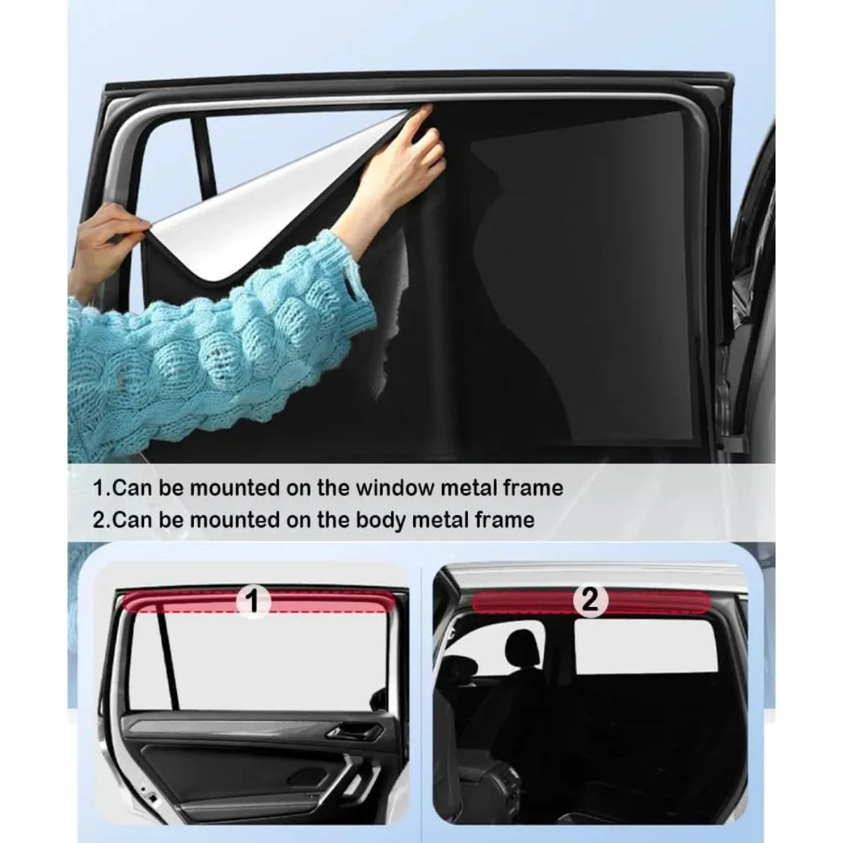 Parasol magnético universal para coche, juego de 2 piezas, reducción de calor, protección de la privacidad, parasol automático, accesorio para coche