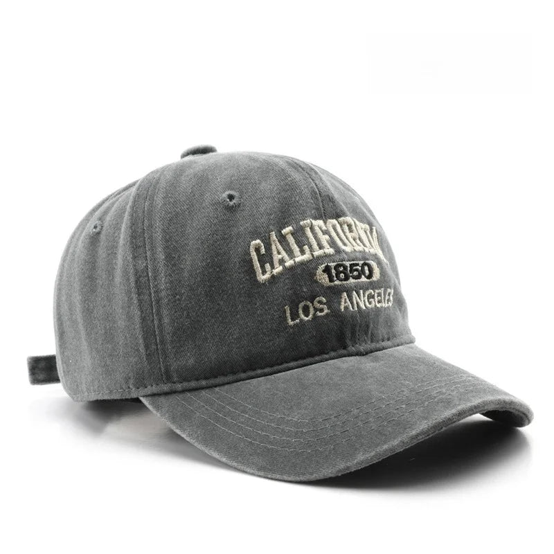 Men Women Embroidered Letter Baseball Cap Vintage Fashion Solid Adjustable Outdoor Sports Snapback Hat Distressed Gorras