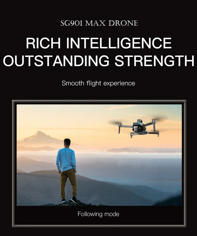 Dron profesional Lenovo SG901 MAX GPS 8K aéreo HD con evasión de obstáculos, control remoto de pantalla grande, dron plegable sin escobillas
