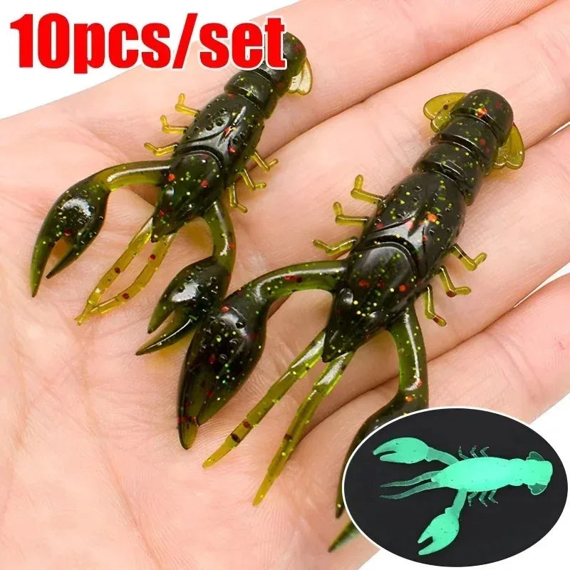 5/10/20 pièces leurres de poisson souples appâts de crevettes artificiels matériel de pêche homard écrevisses ver anguille aiguille nageurs gabarits outils de pêche