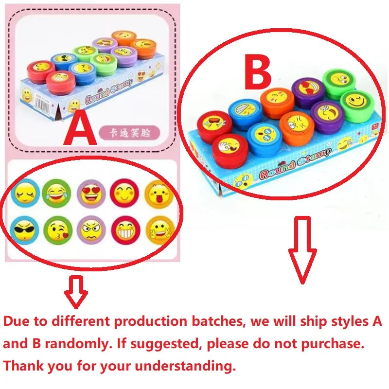 Assortiment de timbres auto-encreurs pour enfants, 10 pièces, tampons de jouets pour enfants, sceau de visage Smiley, Scrapbooking, peinture à la main, décor d'album Photo