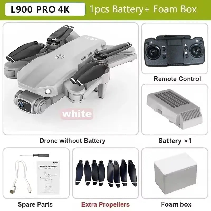 Drone GPS L900 Pro SE MAX 4K, doble cámara HD profesional 5G WIFI 360° Motor sin escobillas para evitar obstáculos Rc FPV Quadcopter Dron