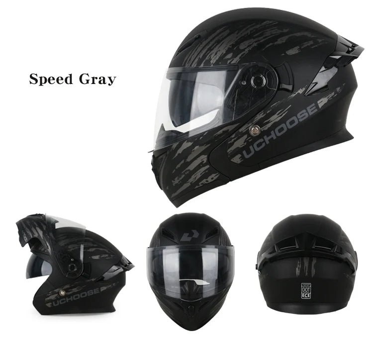 Casque moto quatre saisons Motocross modulaire rabattable — hommes, femmes, tout-terrain