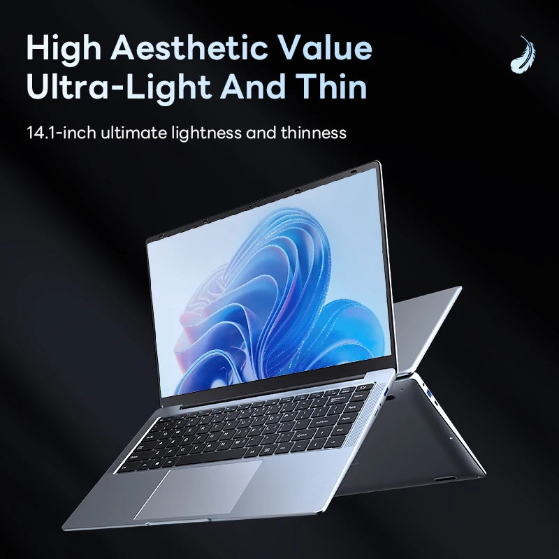 Lightweight Windows 11 Pro Laptop for Adults, Office Gaming Laptop, In Stock in Russia, Intel N4000, 8GB RAM, 14.1 Inches, 256GB SSD, 512GB