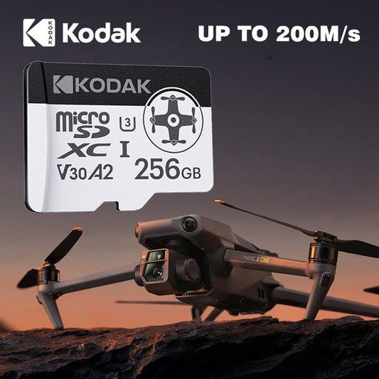 Kodak A2 Micro SD Card Compatible with DJI Drone up to 200MB/s Memory Card for Mini 4K/Mini 3/Neo/Mavic 4/Avata 2/Flip/Air 3/X5