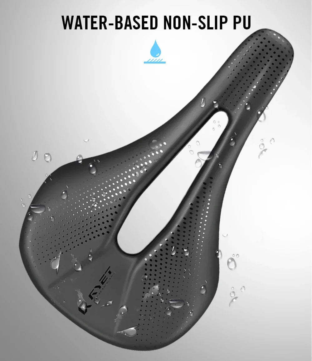 Selle vélo carbone 3D imprimée 140mm — rail rond, super légère, route, VTT, course