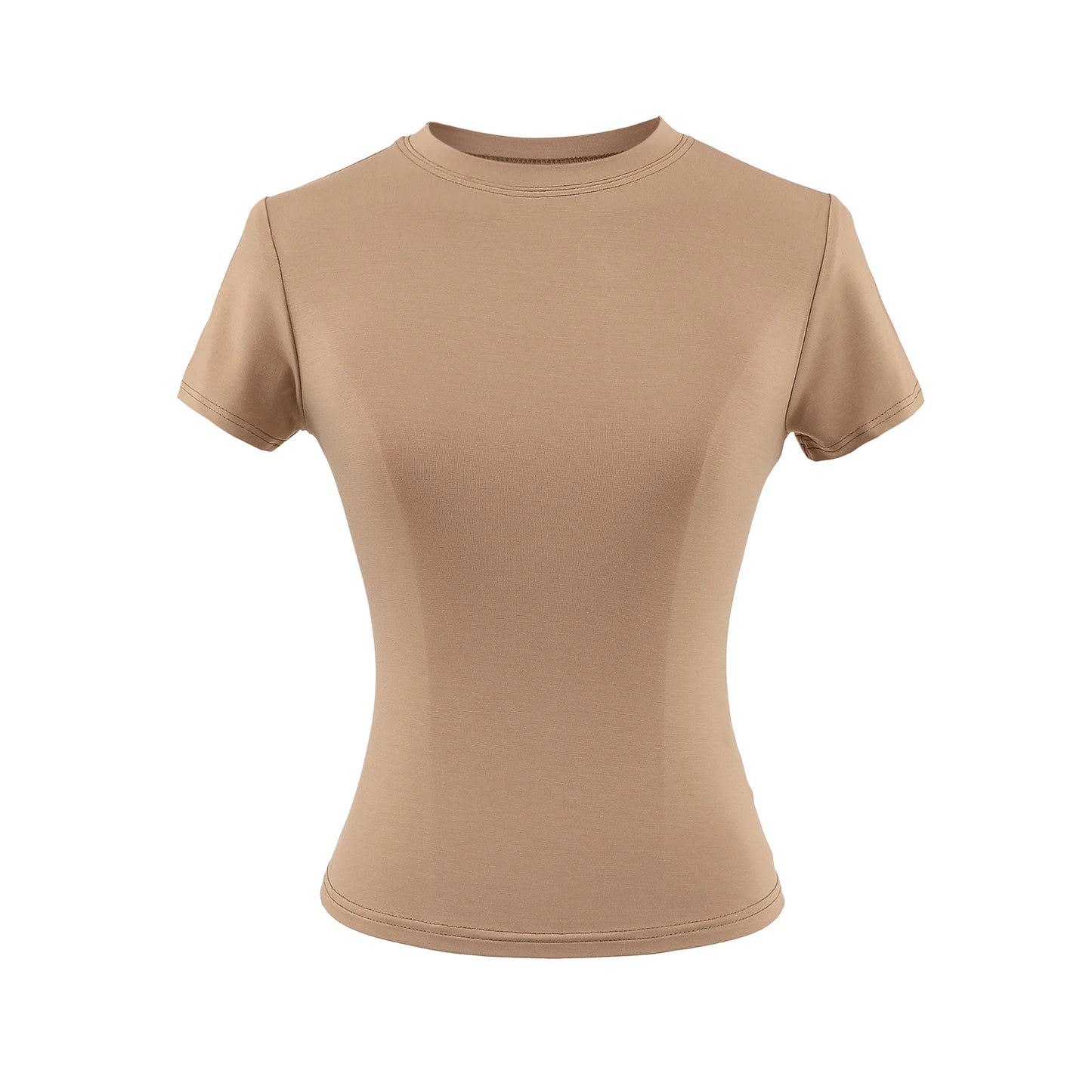 Camiseta de manga corta para mujer, casual, de alta calidad, sexy, ajustada, a la moda, de color liso, ropa y2k, 2024