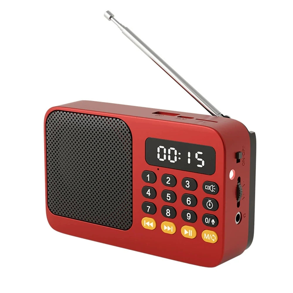 Radio FM portátil Bluetooth 5.0, pequeña caja de sonido recargable de emergencia, Mini altavoz Vintage, reproductor de MP3, compatible con tarjeta TF, unidad USB
