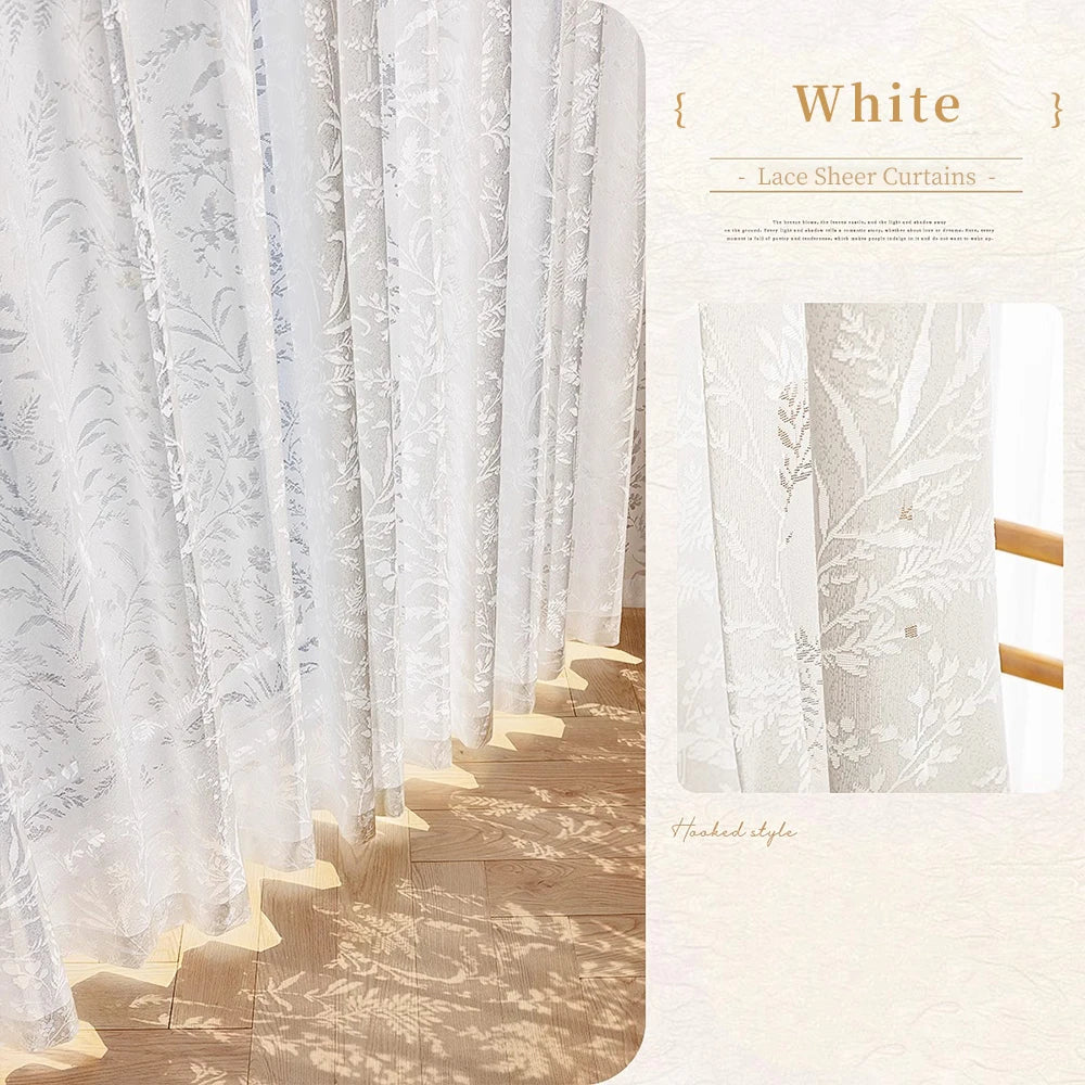 Rideaux en Voile transparent en dentelle 2025, pour salon, en Tulle, pour cuisine, Voilage, diviseur d'écran pour la maison, décoration de mariage