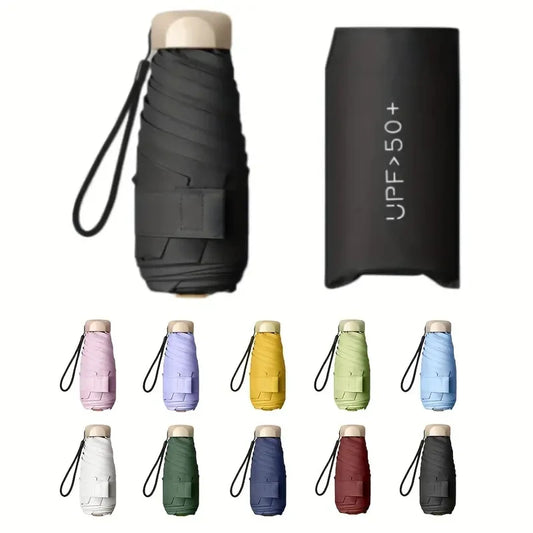 Ultra-Light UV Protection Umbrella – Compact and Foldable Design with Stainless Steel Handle for Sun and Rain, Durable 190T Canopy
