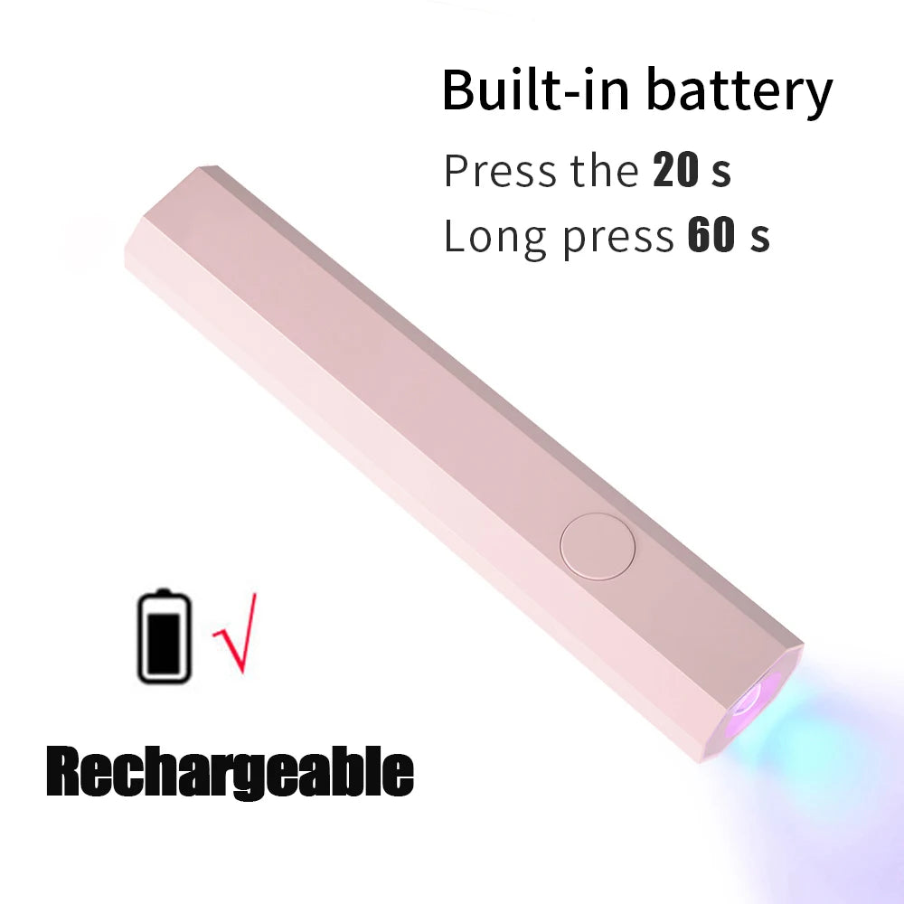 Mini lampe UV portable pour séchage des ongles en gel — séchage rapide, stylo photothérapie, salon à domicile