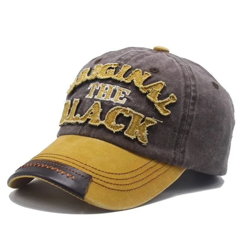 Casquette de Baseball Vintage unisexe, chapeaux en coton délavé pour hommes et femmes, casquette décontractée avec lettres noires brodées, casquette de sport de plein air