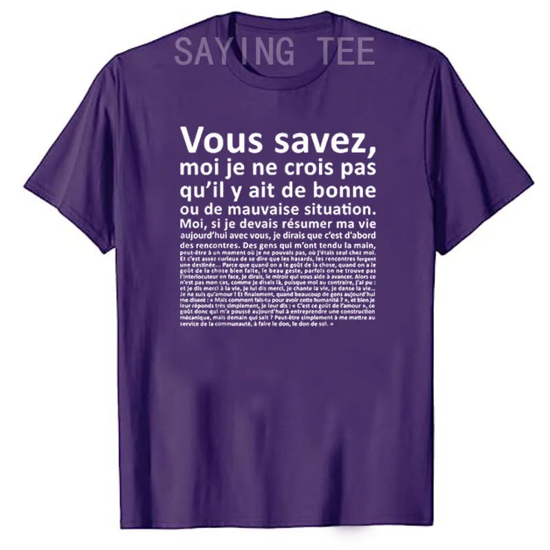 T-shirt classique avec lettres imprimées — humoristique, graphique, cadeaux
