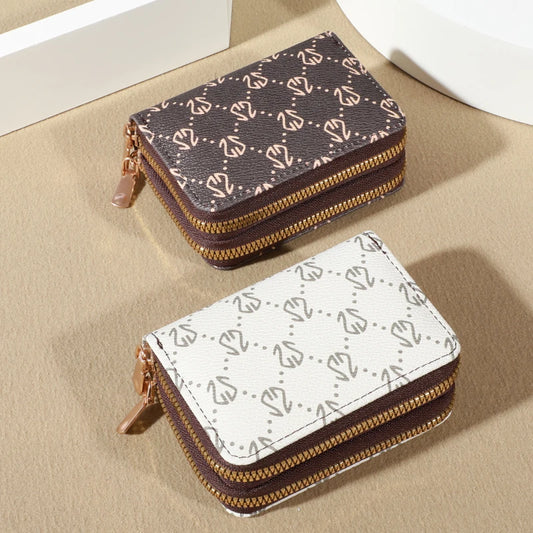 Women's Chic Vintage Zipper Card Holder Wallet – Secure Multiple Slots, Fashionable Faux Leather with Coin Purse Luxurious