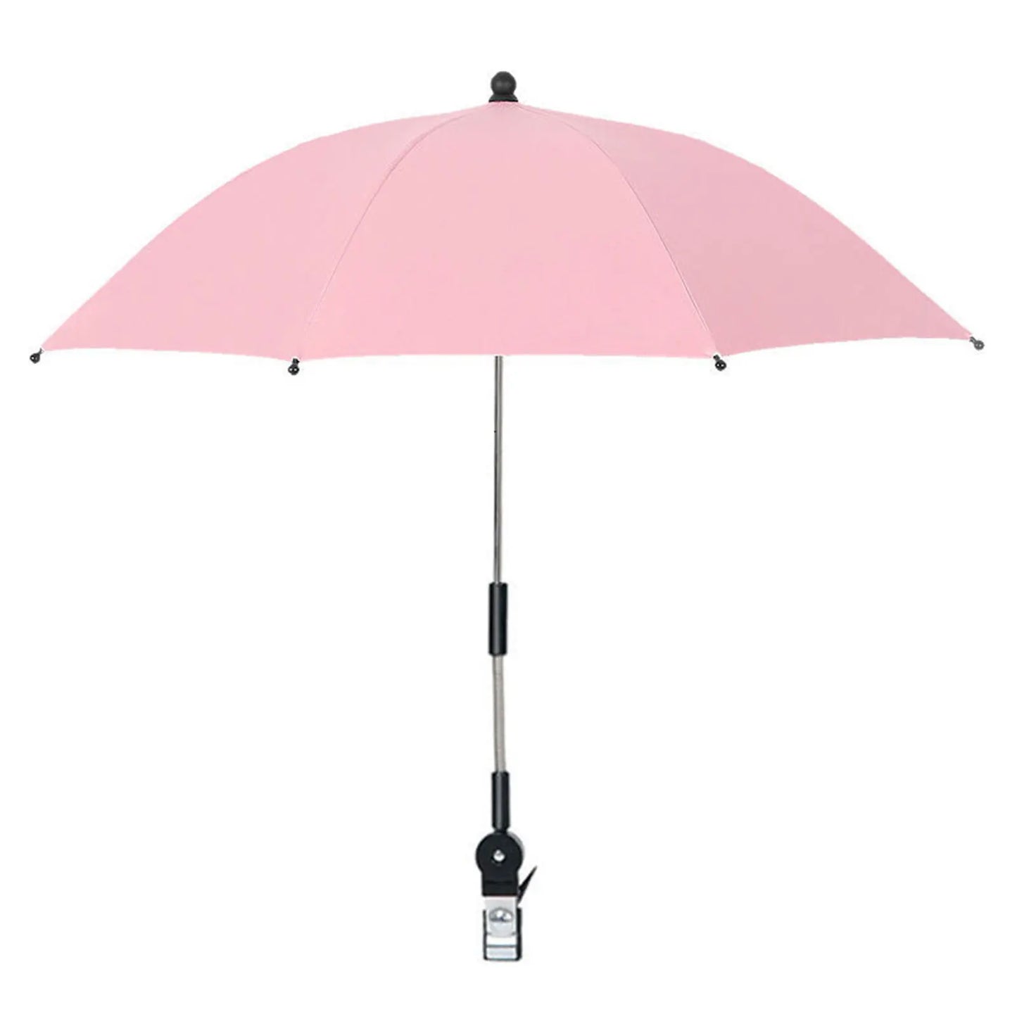 ZK20 Paraguas de silla de playa Protección UV Parasol para cochecito de bebé 360° Parasol ajustable para silla con pinza