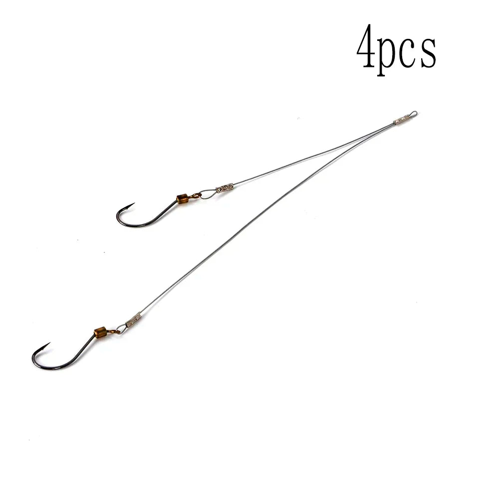 Leader de fil d'acier avec ligne de pêche à percussion, accessoires de pêche, 15/22 cm, 4 pièces