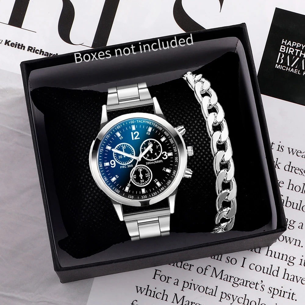 Men's Quartz Business Watch, Stainless Steel Strap