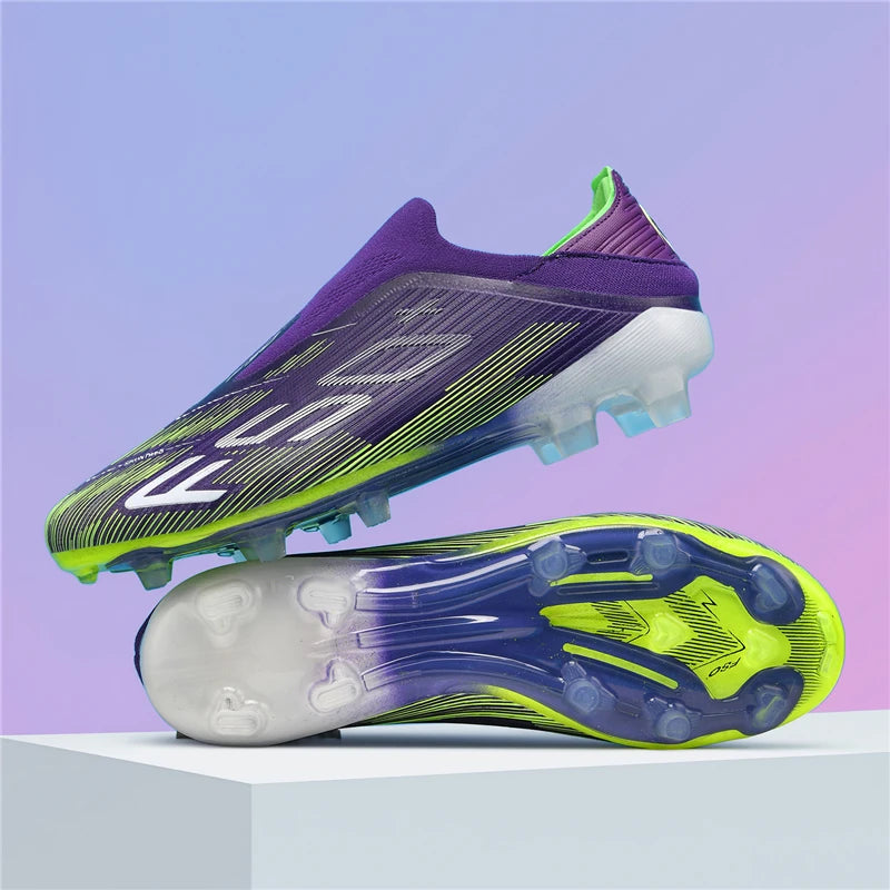 Chaussures de Football Tige Haute Crampons Longs — Futsal & Gazon Professionnel