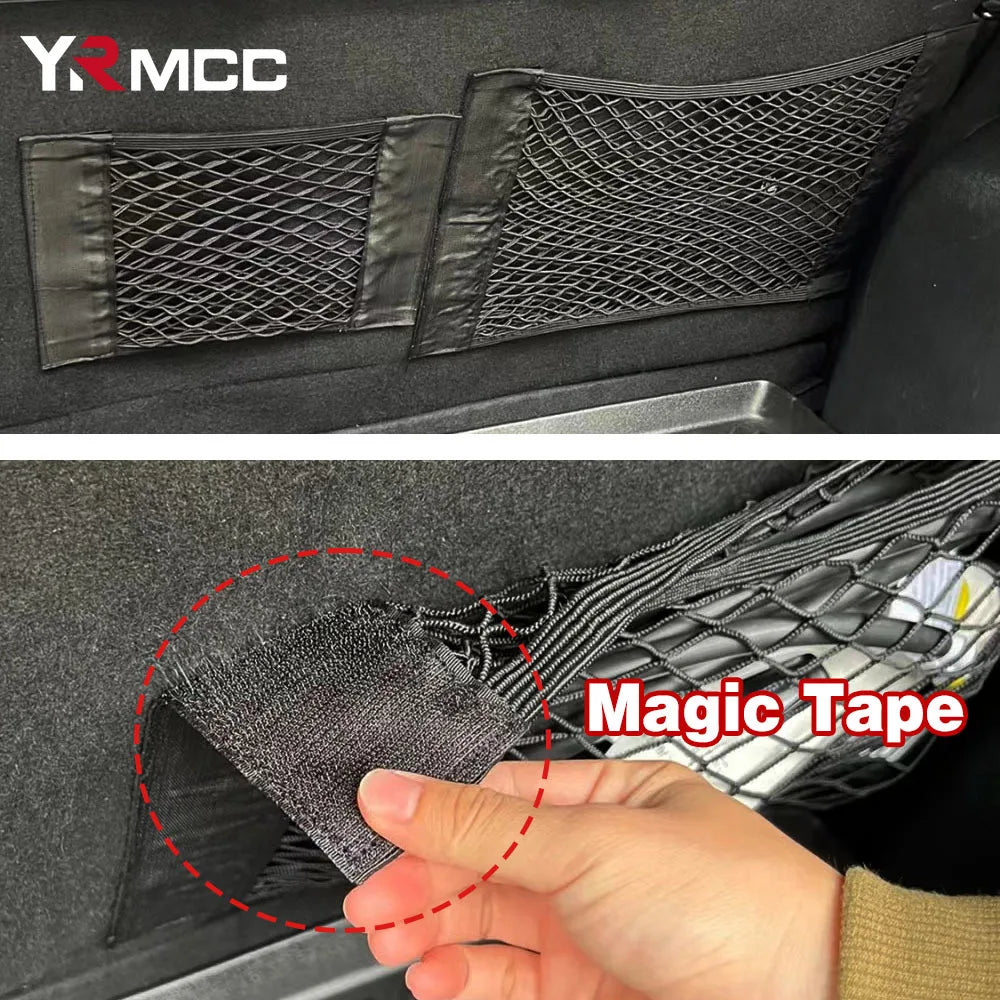 Car rear trunk storage bag, mesh net, car back seat storage bag, universal car storage pocket, elastic string net
