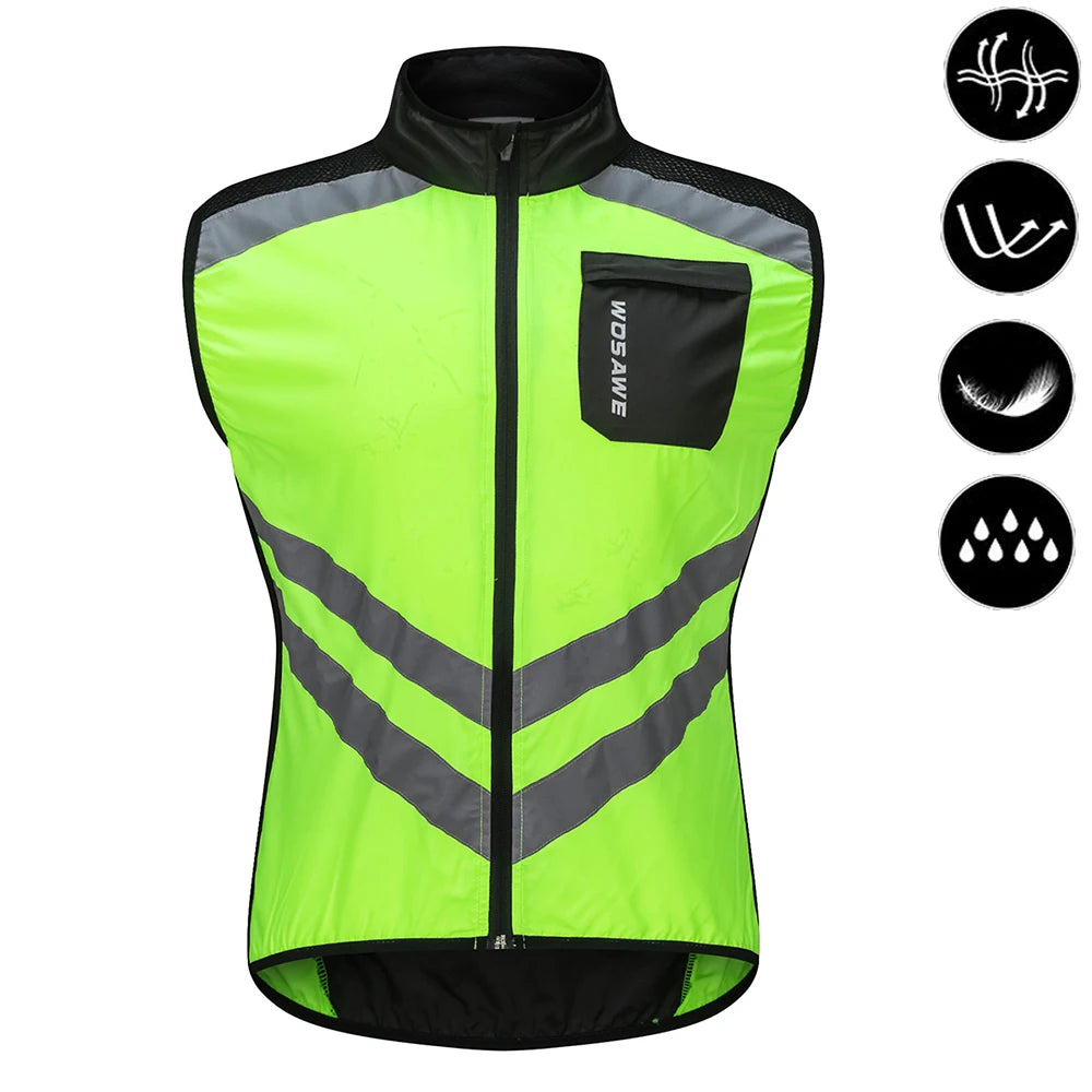 Gilets de cyclisme nuit sécurité pour hommes — sans manches, sport, VTT, vêtements vélo route