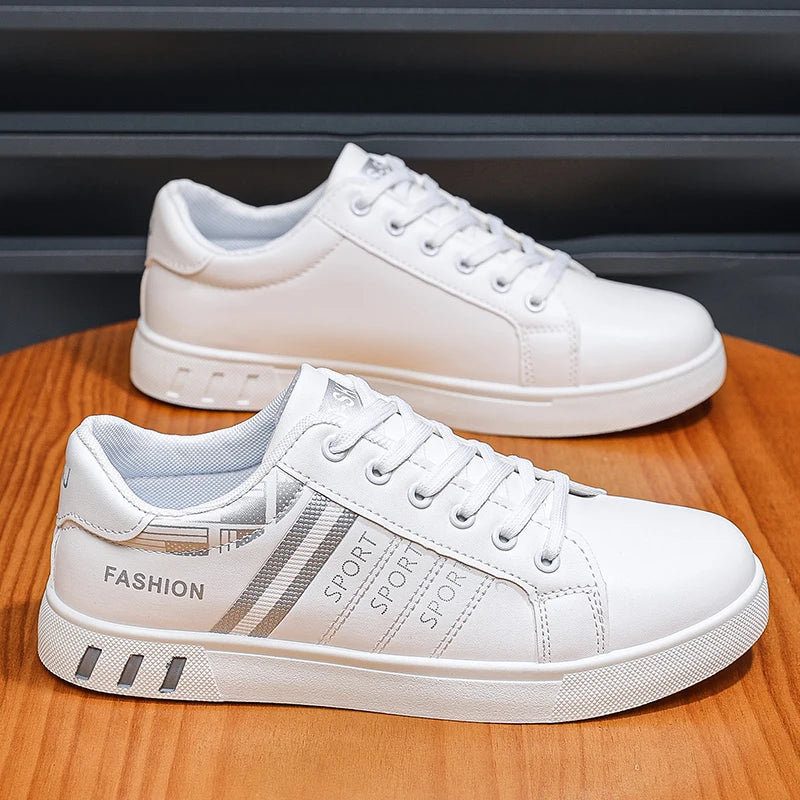 Zapatos de hombre primavera, zapatos clásicos nuevos, zapatos de hombre de moda, versátiles, de talla grande, zapatos blancos, zapatillas de suela gruesa, zapatillas casual