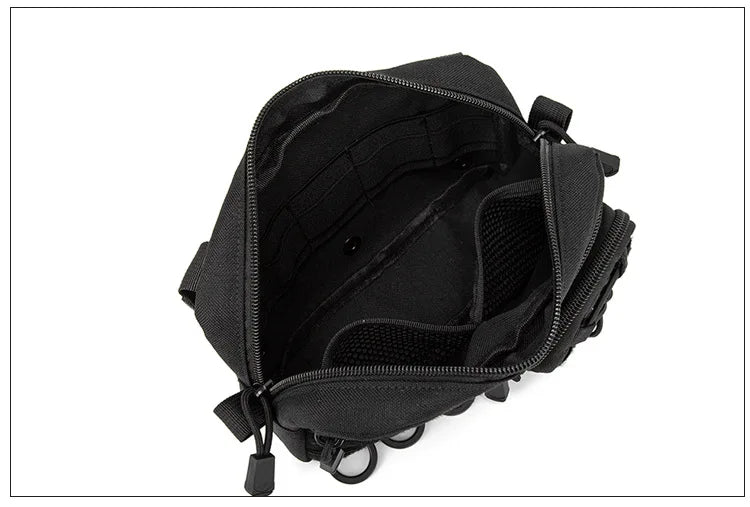 Pochette d'administration horizontale tactique Molle avec poche avant à cordon, pochette modulaire EMT, sac de rangement utilitaire EDC, sac de taille d'extérieur
