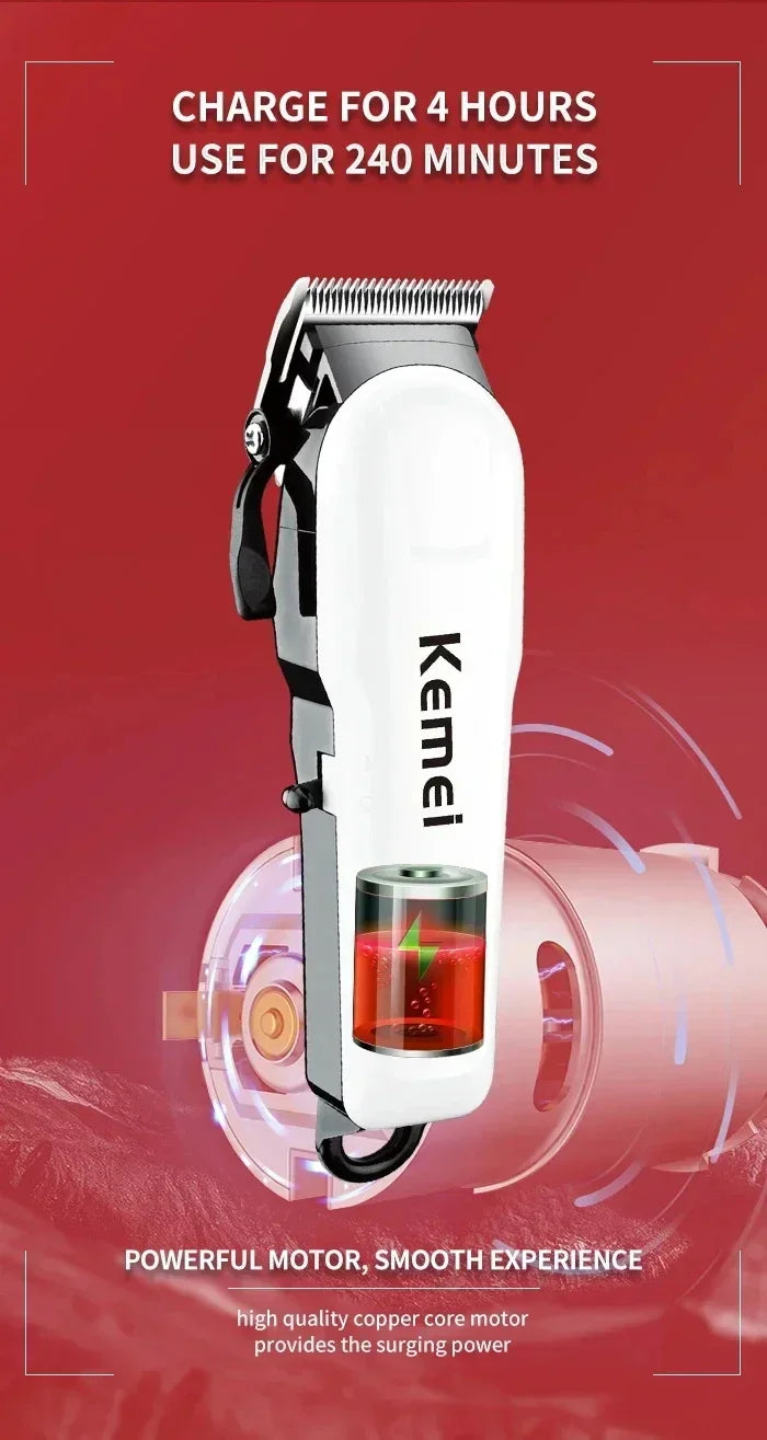Tondeuse à cheveux sans fil rechargeable — tondeuse barbe électrique puissante, hommes