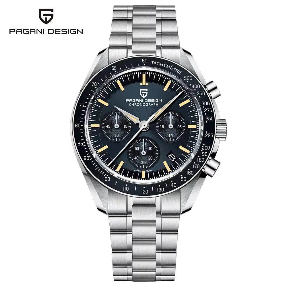 PAGANI DESIGN 2025 New Moon Watches for Men Luxury Quartz Watch Men Chronograph VK63 Men's Gifts AR Sapphire Mirror Luminous Clock