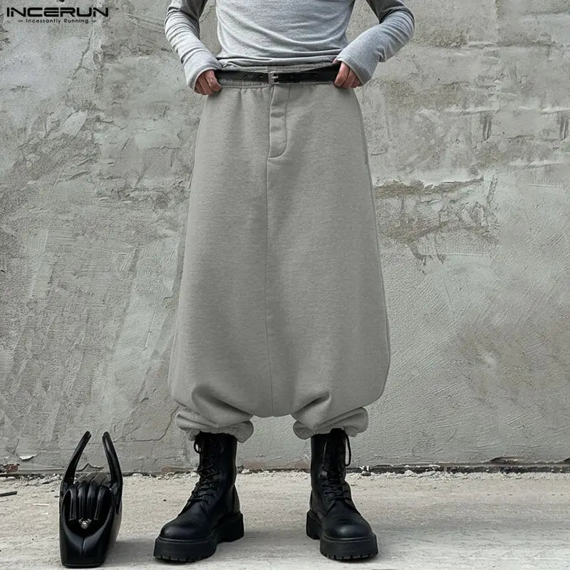Pantalon ample streetwear pour hommes — couleur unie, taille élastique, jogger, décontracté, S-5XL