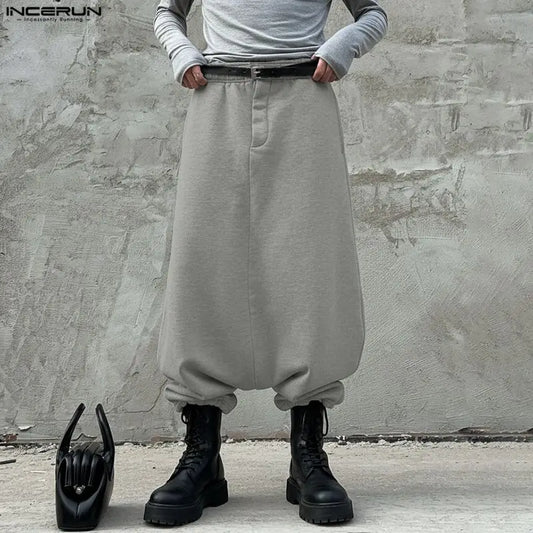 Pantalon ample streetwear pour hommes — couleur unie, taille élastique, jogger, décontracté, S-5XL