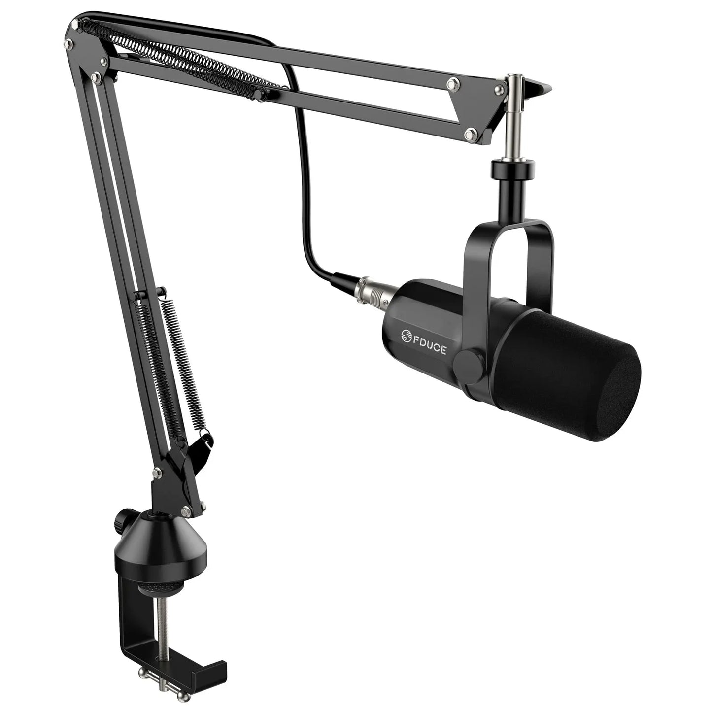 FDUCE SL40X – Microphone dynamique XLR avec bras, sortie casque et isolation phonique pour PC et PS4/5