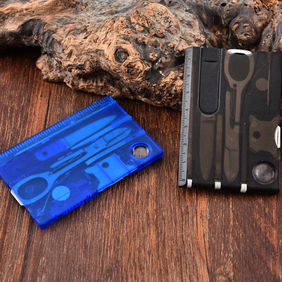 Multi-outils de poche Ultra fins 12 en 1, format carte de crédit, Camping en plein air, randonnée, équipement de survie, équipement EDC, cadeau