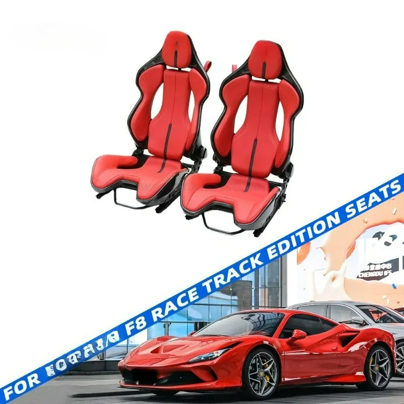 Siège de course enveloppant — appui-tête en fibre de carbone, broderie, supercar, durable