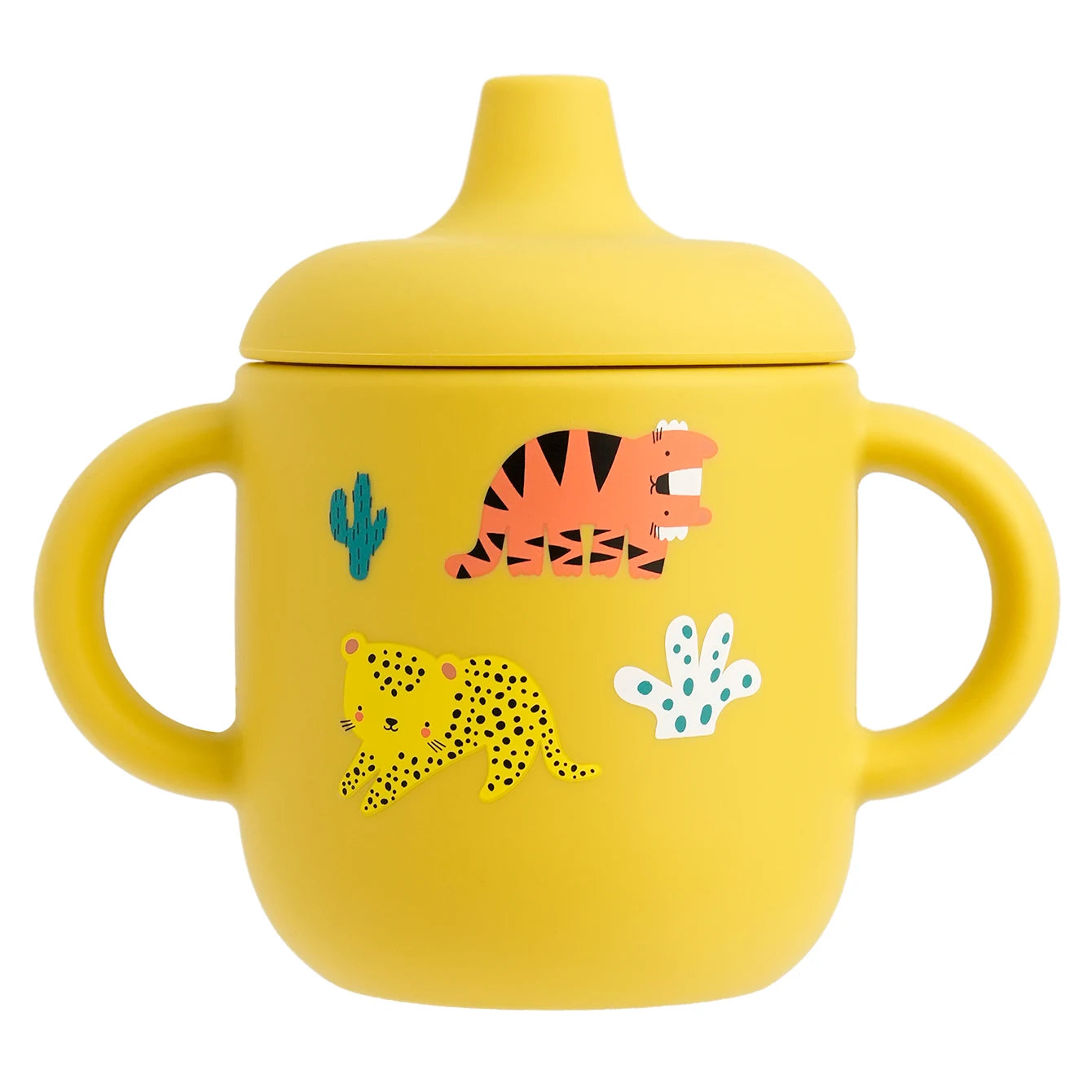 1 pieza taza de alimentación de silicona de dibujos animados para bebé, sin BPA, a prueba de fugas, taza de entrenamiento con mango, para viajes, apta para lavavajillas, artículos para bebé