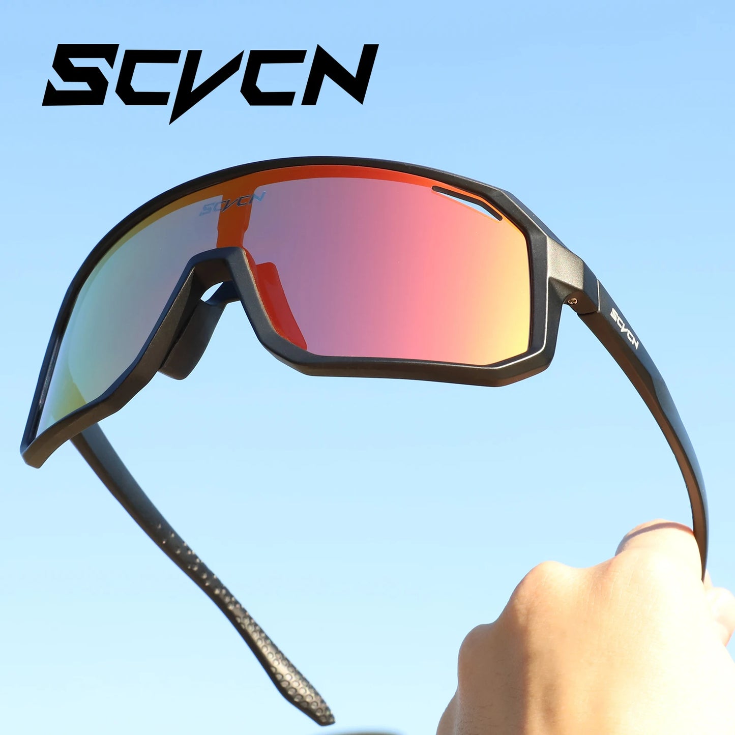 SCVCN Gafas de sol de ciclismo para hombre y mujer, MTB, bicicleta de carretera, gafas de conducción, deportes al aire libre, gafas de correr UV400, gafas de senderismo