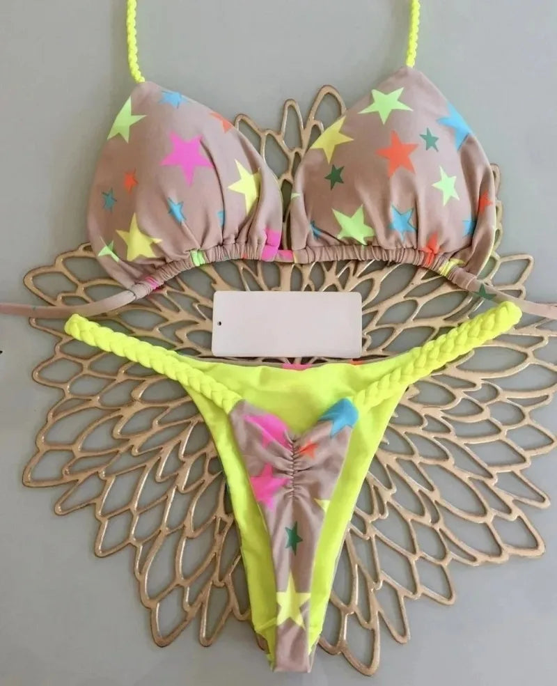 Nouveau Bikini femmes maillot de bain plage vacances maillots de bain imprimé léopard Sexy Bikini ensemble maillots de bain maillot de bain string maillot de bain Biquinis