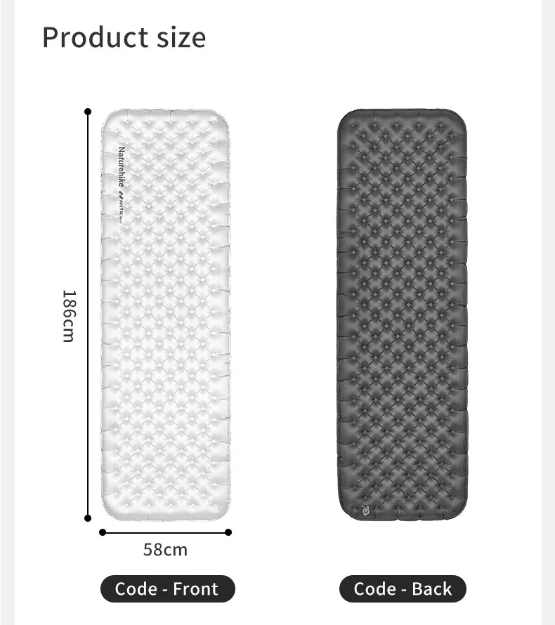 Naturehike 2026 Matelas de camping gonflable ultraléger, valeur R de 6,5, chaud pour l'hiver, épaisseur de 10 cm, tapis de couchage portable d'extérieur, lit d'air
