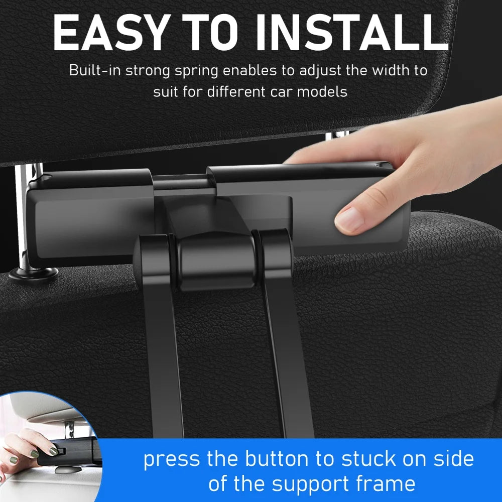 Support Tablette Téléphone Appui-Tête Voiture — Télescopique Réglable 4.7-12.3 Pouces