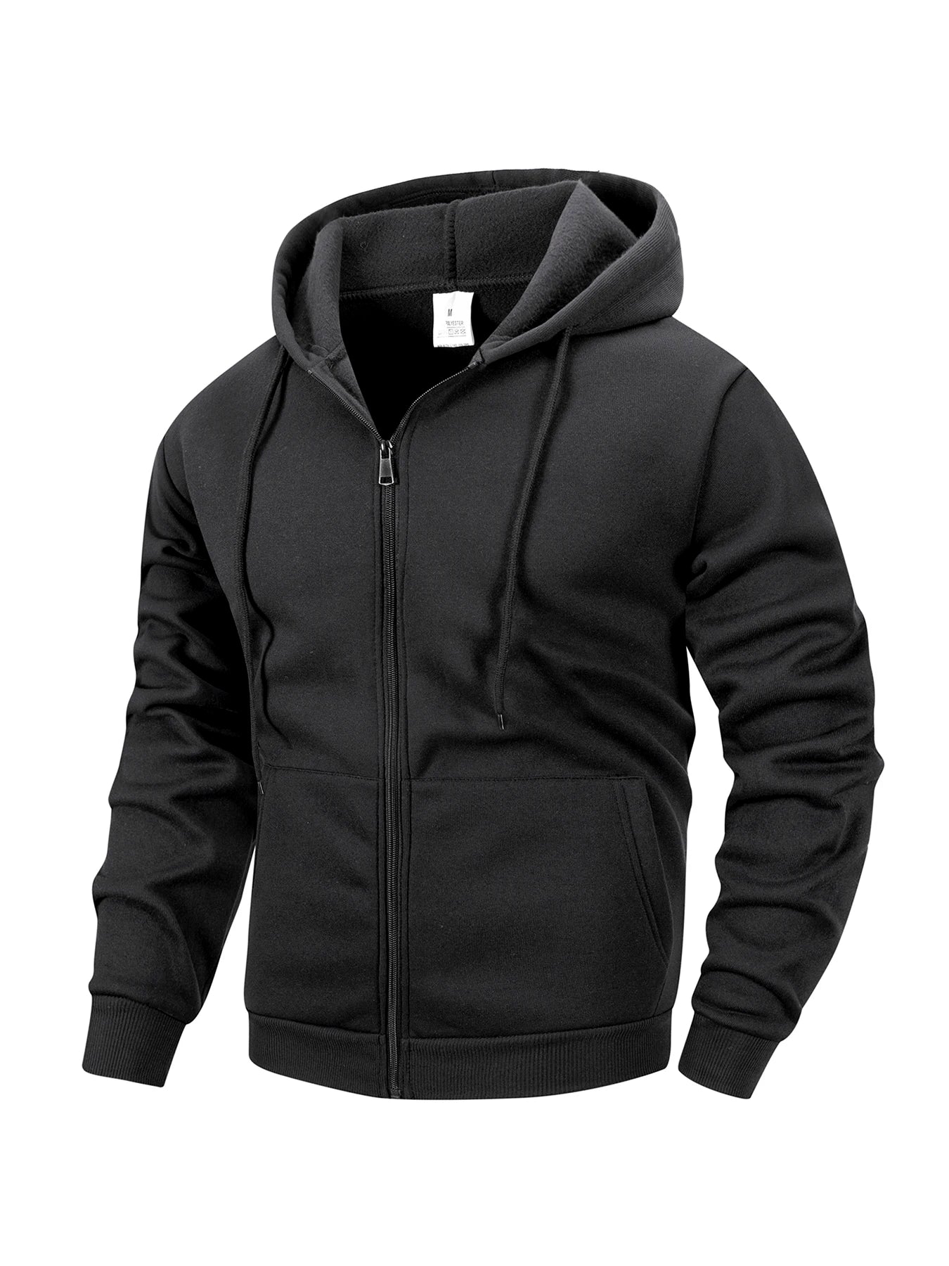 Sudadera con capucha para hombre con cremallera, para deportes al aire libre, uso diario, básica, casual, para otoño e invierno, tipo cárdigan