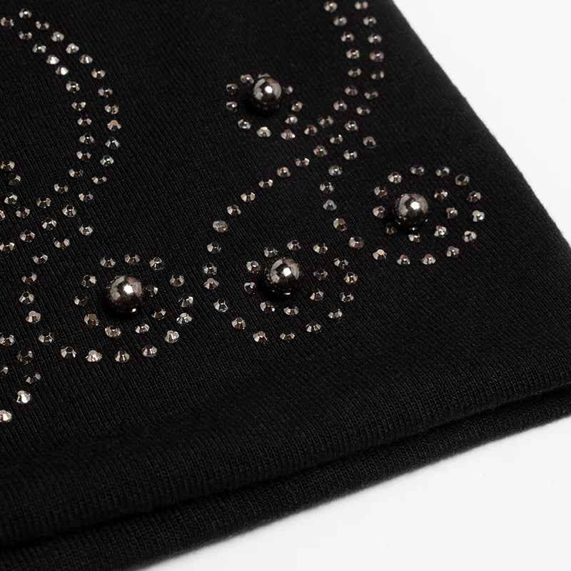 Bonnet en perles biscuits pour femme, cagoule tendance, chapeaux décontractés pour femme, bonnet Skullies, bonnet femme avec chaleur, automne et hiver