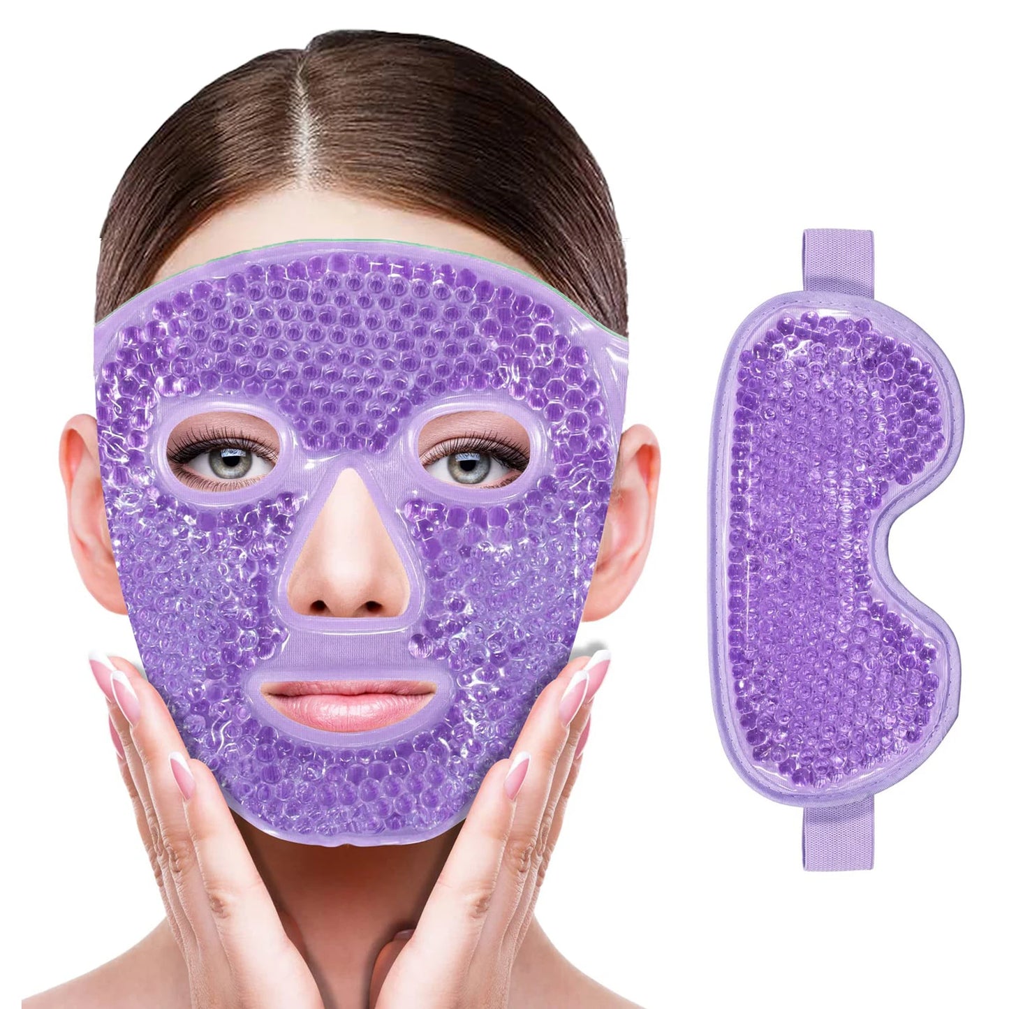 Ice cooling gel face mask eye mask hot and cold facial mask gel beads cold face eye mask ice pack, compress sleep FaceSPA