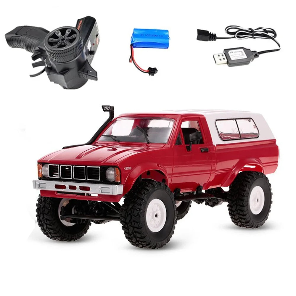 Camion militaire RC télécommande 4 roues — hors route, DIY, escalade, cadeau jouet garçon