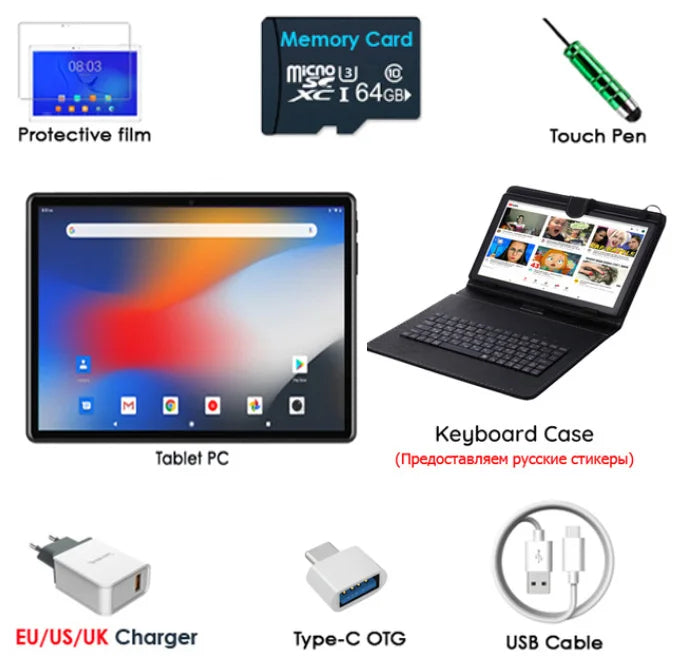 Global Pad-Perseverance 4G Tablet, Octa Core, Android 12, PC Computer, Eye Care for Tourists, Phone Call, WiFi, Bluetooth, Original, New, 2024