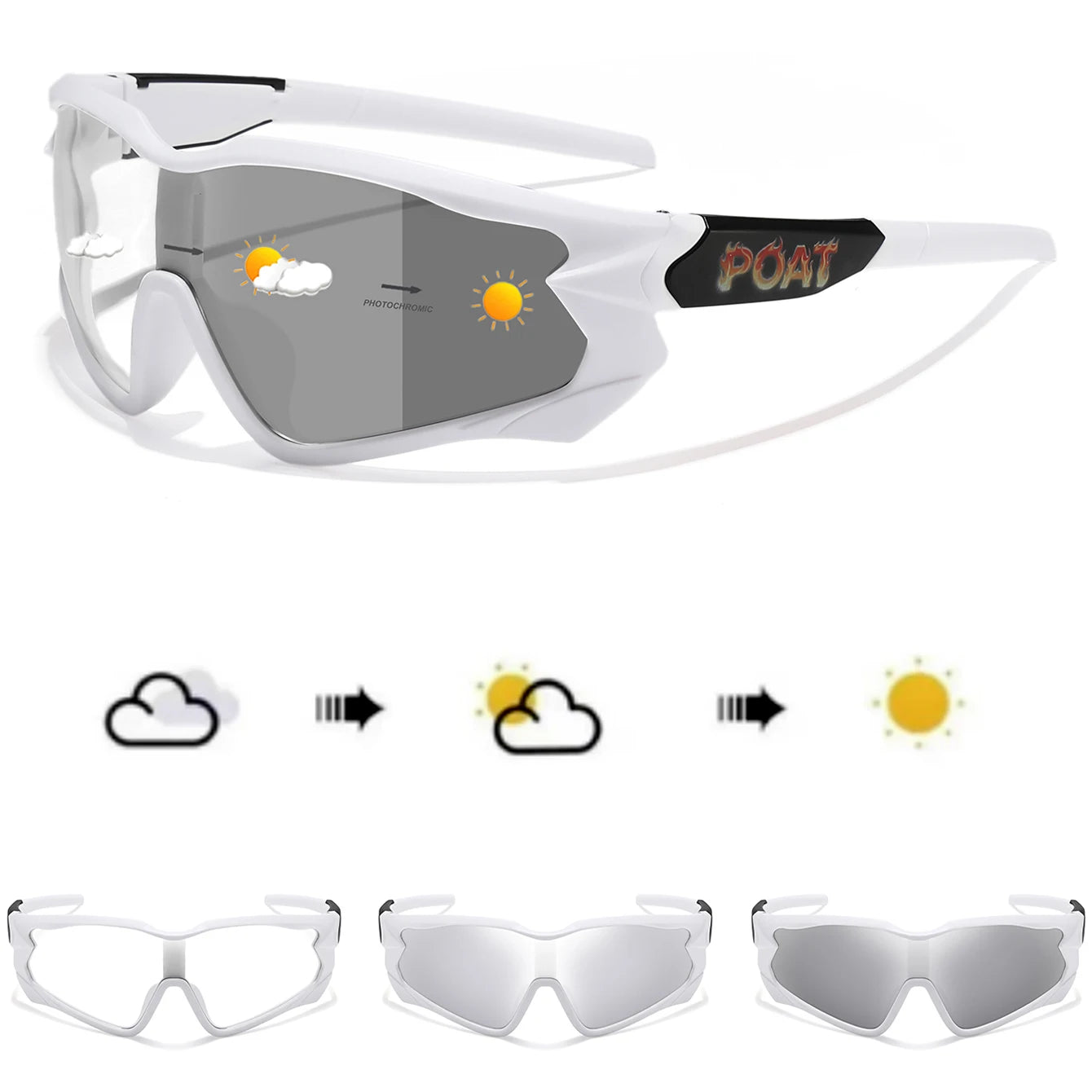 POAT tout nouveau Style lunettes de soleil photochromiques sport hommes femmes vtt vélo lunettes de vélo cyclisme pêche lunettes de course