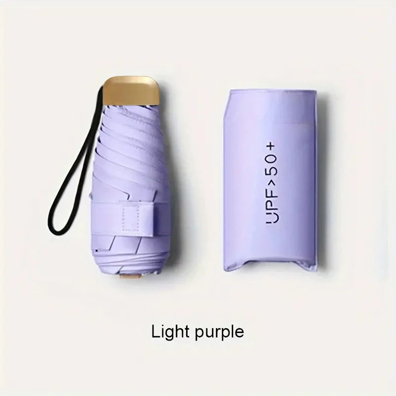 Paraguas de protección UV ultraligero – Diseño compacto y plegable con mango de acero inoxidable para sol y lluvia, toldo duradero de 190T