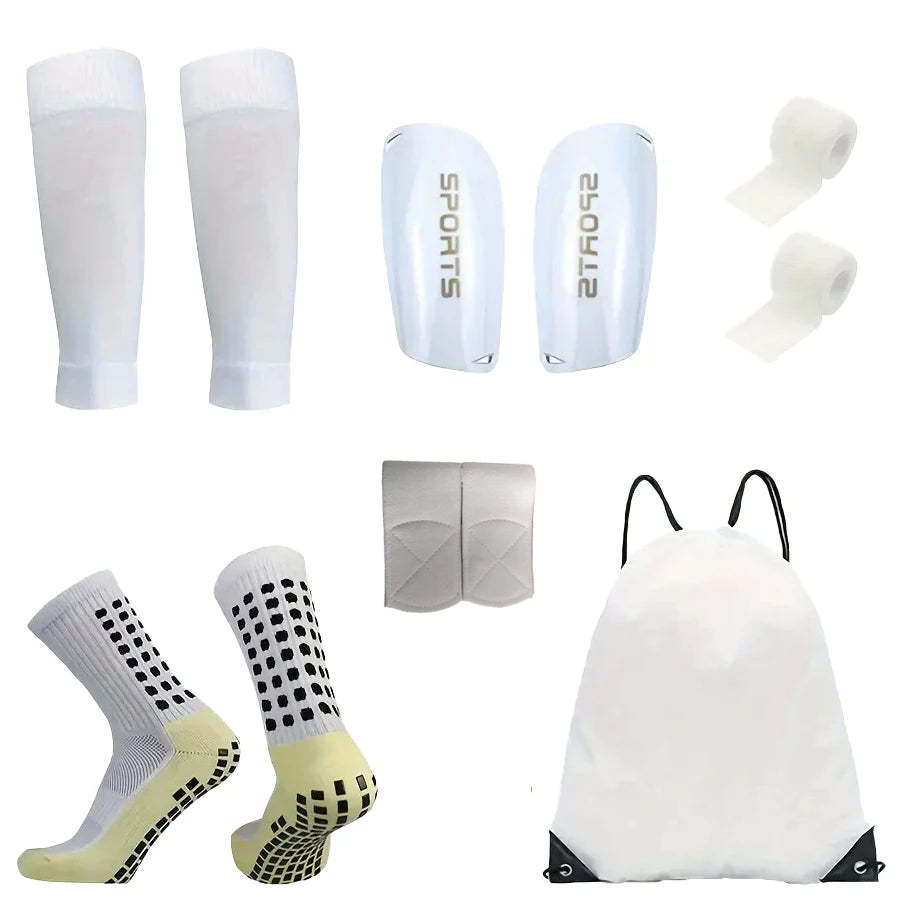 Kit Football 6 Pièces — Chaussettes + Protège-Tibias + Chevillères + Sac