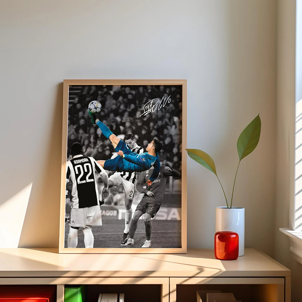 Affiche Toile Star Football — Décoration Murale Moderne Sans Cadre