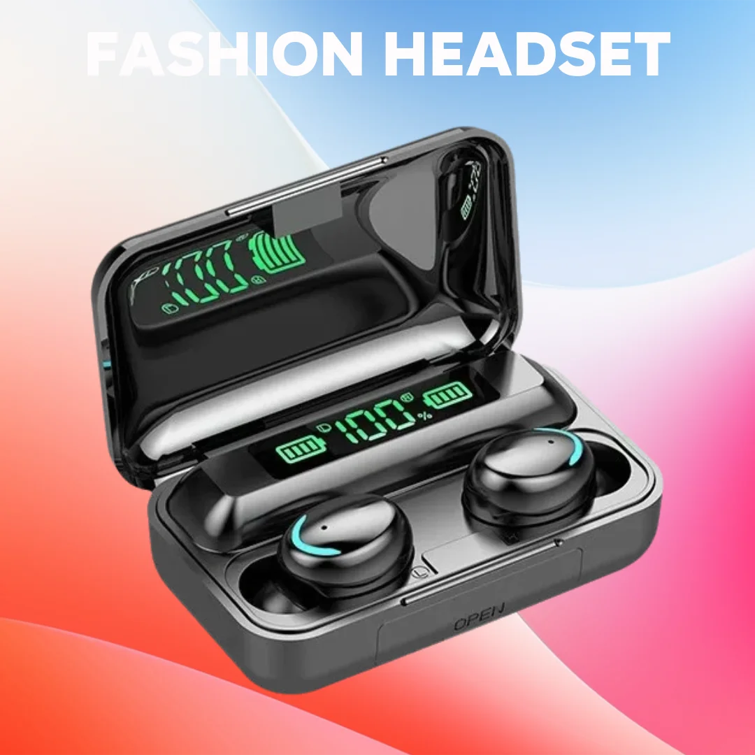 F9 Wireless Gaming Earbuds - TWS Bluetooth Earphones with Digital Display and Large Capacity Charger