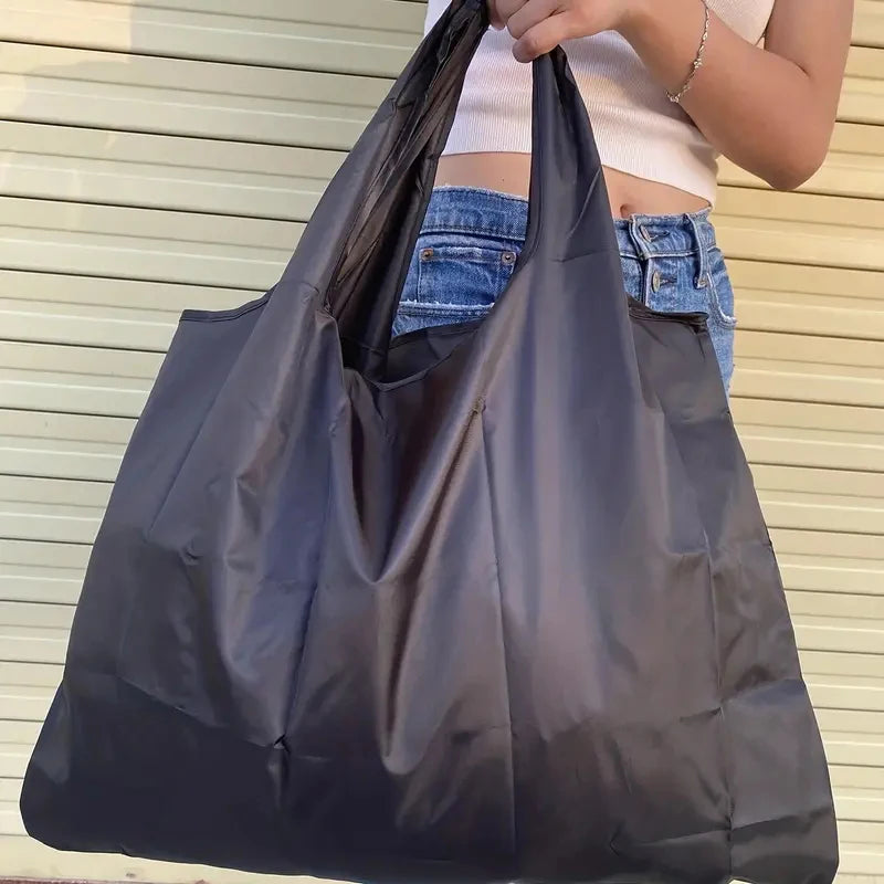 Bolsa de la compra de supermercado portátil plegable de gran capacidad, bolsa de almacenamiento de hombro impermeable