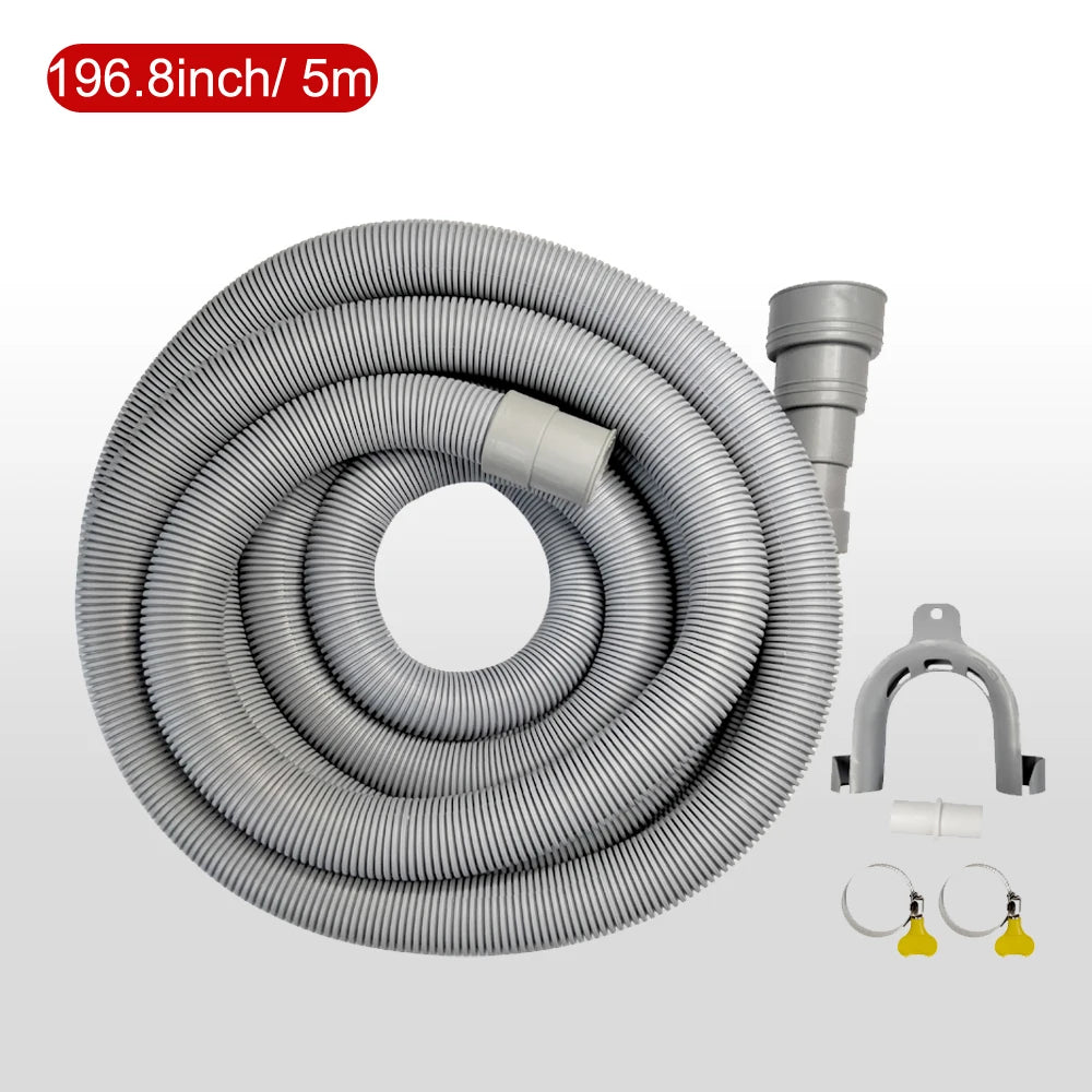 Kit de manguera de drenaje para lavadora y lavavajillas, que incluye manguera corrugada flexible, adaptador de extensión y abrazadera, 1 unidad